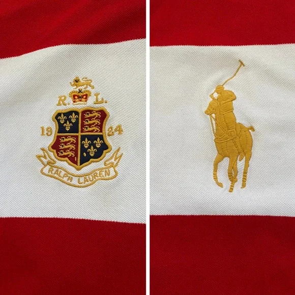 Polo Ralph Lauren Big&Tall Men’s Sz XLT Striped Mesh Crest/Big Pony Polo‎ Shirt